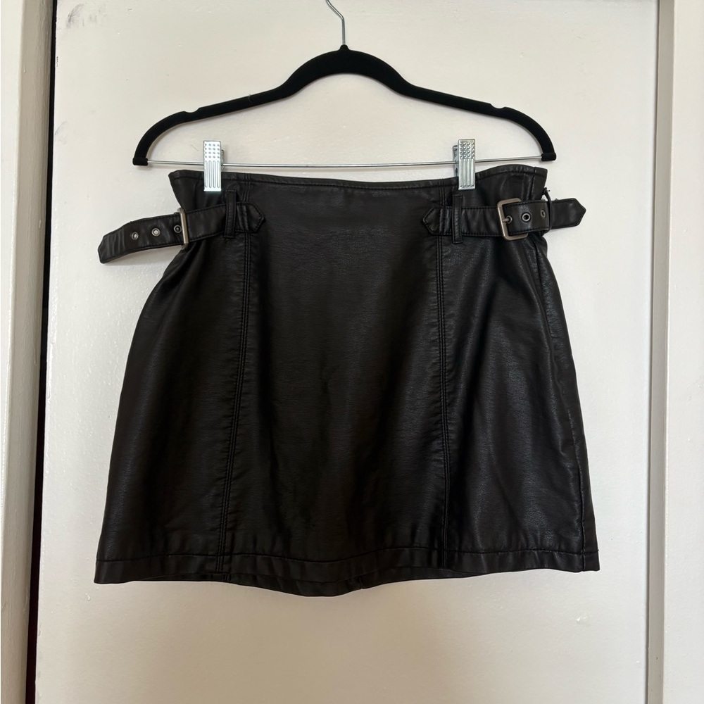 Black Leather Mini Skirt